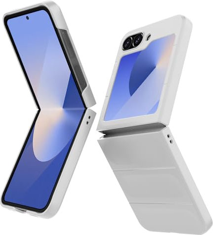 BonYonka Cover per Samsung Galaxy Z Flip 6, Custodia Rigida in PC Ultra Sottile e Antiurto, Custodia Antigraffio con Protezione della Fotocamera per Samsung Galaxy Z Flip 6, Bianco