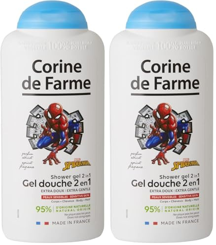 Corine de Farme - Gel Douche Extra-Doux Avengers Disney - Gel Lavant 2-En-1 Corps et Cheveux pour Enfant - Formule Peau Sensible, Clean Beauty, ne Pique pas les Yeux - Flacon Recyclable 300ml
