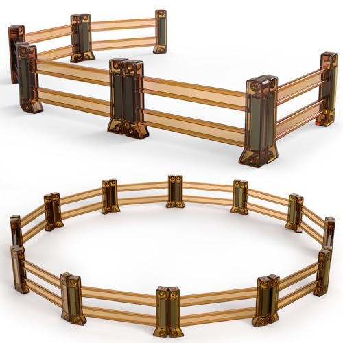 Oriate Bauernhoftiere Zaun für Magnetische Bausteine, 18tlg Farm Magnet Fence für Magnetbausteine, Zoo Tiere Garten Farming Dinosaurier Spielzeug Zaun Magnetspiel Magnetblöcke ab 4 5 6 Jahre Jungen