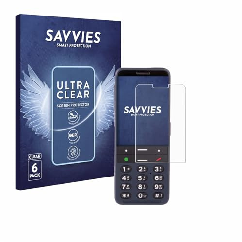 Savvies Schutzfolie für BlindShell Classic 3 | 6 Stück Transparenter Displayschutz Made in Germany Ultra-Klar Displayschutz-Folie