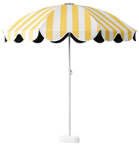 Ombrellone da Giardino a Righe Gialle e Bianche - Ombrellone da Spiaggia Portatile e Leggero - Tessuto Resistente allo sbiadimento - Piccolo Ombrellone da Giardino per Esterni