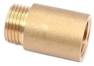 Brass Radiator Extension Pipe Fitting, 1/2 Inch BSP x 40mm, Central Heating Installation