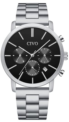 CIVO Herren Uhren Chronograph Armbanduhr: Analog Herrenuhr mit Leuchtend Datum - Geschenke für Elegante Business Männer