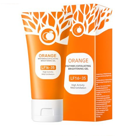 Orange Peeling Gel Porenreiniger Gesicht Tief Gesichtspeeling Face Und Body Exfoliating ScrubGel Für Damen,Für Alle Gesicht Tiefenreinigung Und Feuchtigkeitsspendende (100g) (1 Stück)