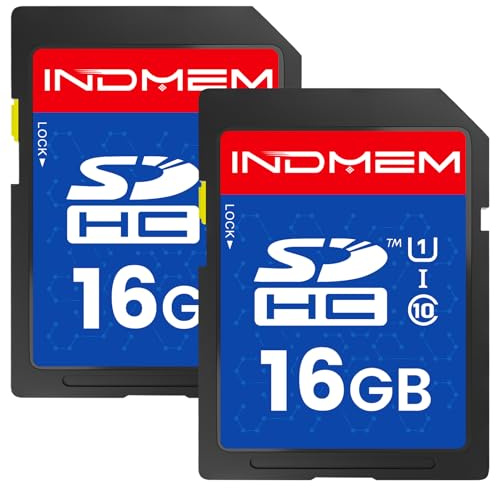 SD Card 16GB, UHS-I SDHC U1 Class 10 High Speed Memory Card 2 Packs | for Digital Camera, Computer, Trail Camera