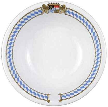 Seltmann Weiden 001.451900 Compact Bayern Schüssel Rund, Porzellan, Blau/Weiß/Gelb/Rot