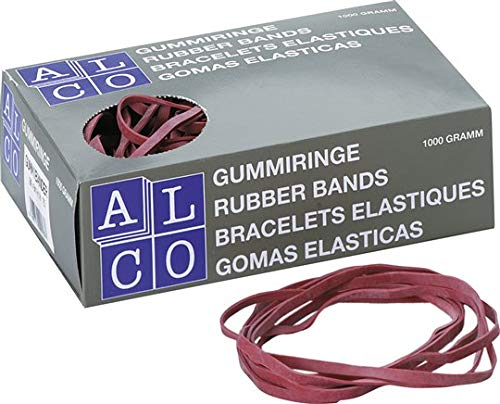 Gummibänder, rot, 200 x 6 mm, 1000 g im Karton Ausführung:Gummibänder, rot Abmessung:200 x 6 mm
