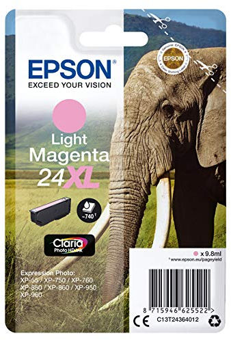 Epson 235M244 Original 24XL Tinte Elefant (XP-750, XP-850, XP-950, XP-55, XP-760, XP-860, XP-960, XP-970), hell magenta