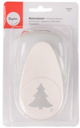 Rayher Hobby 69008000 Motivstanzer Tannenbaum, ø 5,08 cm- 2 Zoll, geeignet für Papier/Karton bis zu 200g/m²
