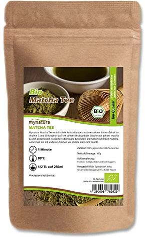 Mynatura Bio Matcha Pulver 100g, veganer Grüntee für Smoothies