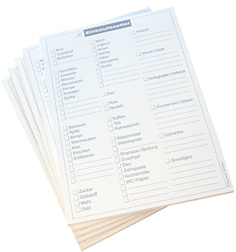 Druckerei Scharlau 8x Einkaufszettelblock Einkaufsliste in Grau - Einkaufszettel - 50 Blatt, DIN A5-50 Blatt (22213)