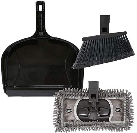 SWOPT - 5315C2 30,5 cm Set di pulizia della paletta, set di pulizia per interni include scopa angolare standard, mocio per polvere da 30,5 cm e paletta in plastica