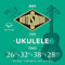 Rotosound Cuerdas para ukelele, Juego de Cuerdas para Ukelele Tenor Nylgut RS85T Medium 26 32 38 28