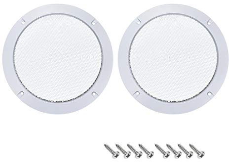 sourcing map 2pcs 4 Speaker Grill Mesh Decorative Circle Woofer Guard Protector Cover Audio Accessories White
