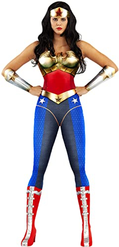 Funidelia | Wonder Woman costume - Injustice: Gods Among Us for woman Superheroes, Justice League - Costumes for adults, accessory fancy dress & props for Halloween, carnival & parties - Size M