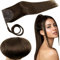 RUNATURE Pferdeschwanz Haarteil Echthaar Braun 45cm Menschliches Haar Zopf Haarverlängerung 80g Gerade #4