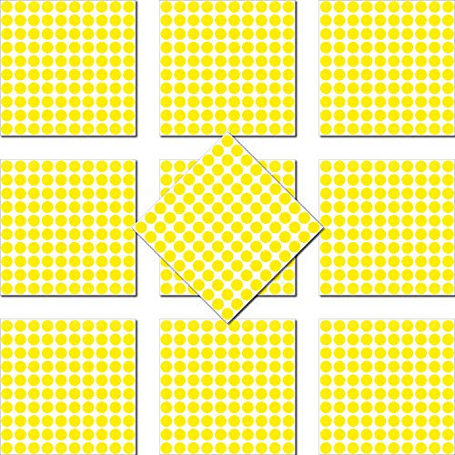 1000 Klebepunkte 3mm selbstklebend farbige Punkt Aufkleber PVC Deko Folie Etiketten Inventur (gelb)
