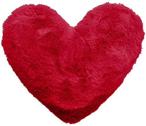 Brandsseller Herz-Kissen aus Plüsch 40x30 cm – Kuscheliges Dekokissen, romantisches Geschenk zum Geburtstag, Valentinstag oder Muttertag – Weiches Zierkissen für Sofa, Bett und Reisen - Rot