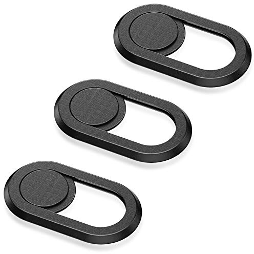 CloudValley Webcam Cover 3-Pack, aggiornata 2020 per computer portatile, scorrevole orizzontale, Webcam Cover per MacBook Pro, MacBook Air, laptop, iMac, iPad, Prvacy, colore: Nero