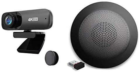 Project Telecom 4K UHD | Webcam ultra haute définition | Haut-parleur audio Bluetooth sans fil USB | Paquet groupé | Compatible avec GSI EMS