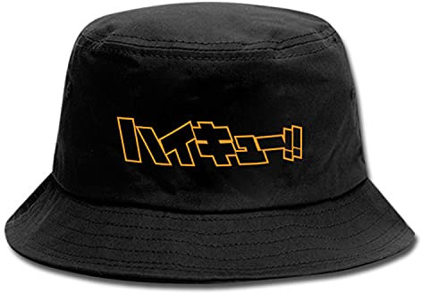 WANHONGYUE Haikyuu Anime Fischerhut Anglerhut Unisex UV Schutz Sonnenhut Sommer Faltbar Bucket Hut Strand Mütze Schwarz/6