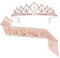 FLOFIA Miss 18 Ans mit Stirnband Schärpe Rosa Miss 18 Jahre Geburtstagsmädchen und Tiara Diadem Prinzessin Krone in Strass Birthday Accessoire Geschenk für Geburtstagsparty