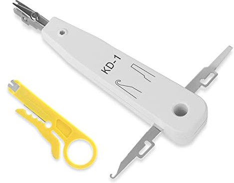 ZHOUSTOU Professional Punch Down Tool IDC Tool IDC RJ45 RJ11 Cat5e Cat6 Network Telecom Phone Cable Socket Impact Terminal Insertion Tools + Portable Wire Stripper