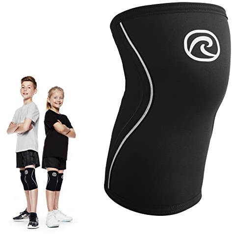 Rehband Kniebandage Kinder aus 5mm SBR/Neopren, Bandage Knie für Mädchen & Jungs, Kompressions-Bandage für Sport: Fußball, Tennis oder Laufen, Farbe:Schwarz, Größe:S