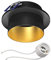 ledscom.de Deckeneinbaurahmen KRON, rund, schwarz/gold matt (GU10/MR16/GU5,3/50mm) inkl. GU10 Fassung