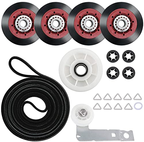 EatPitaya 4392067 Dryer Repair Kit, with idler pulley, belt, Roller roller and idler pulley with bracket for Whirlpool and Kenmore Dryers, replacement part number 4392067VP 587637 587649 AP3109602
