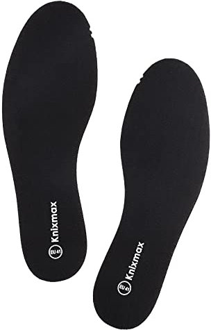 Knixmax Memory Foam Einlegesohlen Dünn Weich Schuheinlagen Komfort Einlagen Schuhsohlen Sohlen für Schuhe Herren Schwarz 42 EU