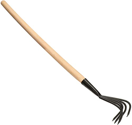 KOTARBAU® Cultivateur à Main avec 5 Dents Griffe de Jardin en Acier avec Manche en Bois 600 mm Accessoire de Jardinage Outil de Jardinage Accessoires de Plantation