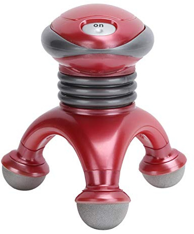 Handheld Massagegerät Tragbares Elektrische Massagegeräte, Batteriebetriebenes Ganzkörpermassagegerät Mini-Massagegerät mit 3 Massageköpfe für Selbstmassage Entspannung oder Muskelverspannungen