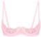 FEESHOW Womens Floral Lace Underwired Unlined Shelf Bra Sheer Lace 1/4 Push Up Cup Bralette Pink 4XL