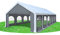 Stabilezelte Partyzelt 5x12m Modular Professional PVC 500 g/m² mit Fenster Weiss GRAU