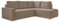 MIUFORM Sofa Cord 247 cm x 194 cm x 89 cm, Ecksofa mit Schlaffunktion und Bettkasten - Brave Dave L- Couch L Form Sofa L Form, Wohnlandschaft mit Schlaffunktion, Cord Sofa (Taupe, Rechts ausgerichtet)