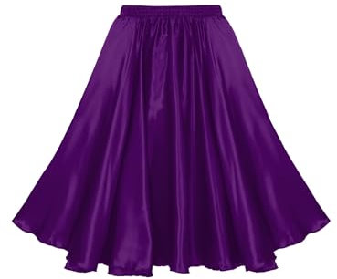 Aislor Gonna da Danza Moderna Jazz Latino Bambina Gonne Lunghe a Vita Elastica Gonnelino Casual Tinta Unita Ragazza Gonna Festa Compleanno Bambine Skirt 5-14 Anni S Viola 7-8 Anni