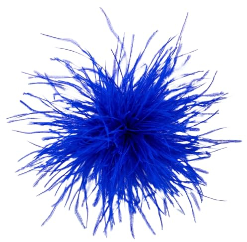 Damen Federbrosche,Natürliche Straußenfeder Ansteckbrosche Federbrosche Feder Blume Brosche Pins Kleid Zubehör Fascinators Kostüme Dekor Kopfbedeckung für Hochzeit Party Festival -Dunkelblau