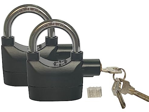LianShi Alarm Lock 110dba Universal Security Alarm Lock System Anti-Theft for Door Motor Bicycle Padlock with 3 Keys (2PCS)