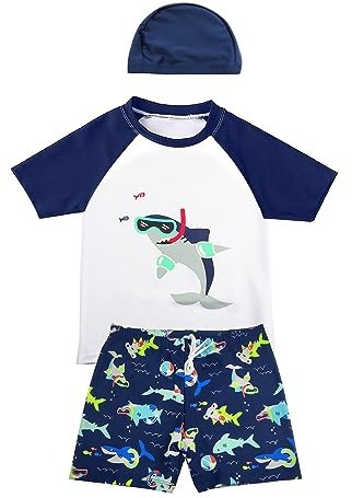 Bañador Niño 2 a 10 Años - Anti UV Camiseta Baño Niños y Shorts de Baño Niños Protección UV UPF 50+