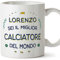 Mugffins Tazza Personalizzata in ceramica per CALCIATORE uomo 11 oz / 350 ml - In italiano - Migliore del Mondo - Idea regalo per compleanno, anniversario, natale, laurea