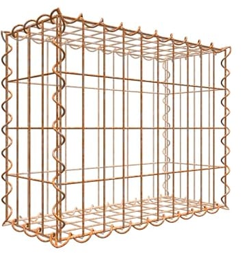 Rostige Gabione 50 cm x 40 cm x 20 cm (L x H x T), Maschenweite 5 cm x 10 cm, Spirale