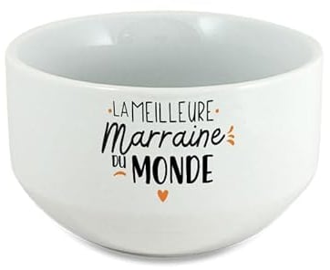 Bol personalisé Prénom pour petit déjeuner modèle Meilleure Marraine du monde - Idée cadeau pour sa marraine