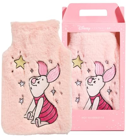 Skinnydip Hot Water Bottle Nightmare Before Christmas Cover with Soft Faux Fur – 300ml Capacity Cute & Fluffy Hot Water Bottle with Twist-Lid Fastening (Bottle Piglet)