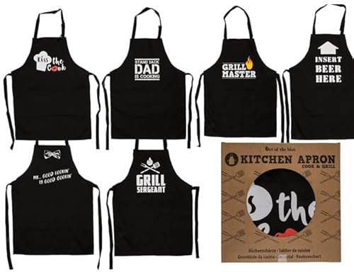 BLUECHOLON Delantal Cocina Original con Frases Divertidas - 80 x 60 cm - Disponible en 6 Modelos (Grill Master)