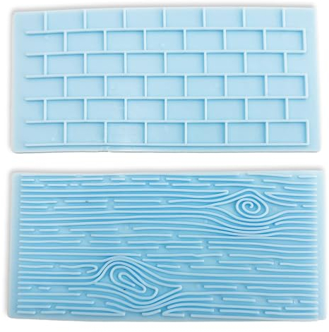 Brick Wall & Wood Grain Tree Bark Impression Embossing Mould Mat Fondant