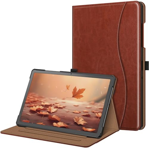 Fintie Case for Samsung Galaxy Tab A9 Plus/A9+ 5G 11 Inch 2023 Model (SM-X210/X216/X218), Multi-Angle Viewing Smart Stand Back Cover with Pocket Auto Wake/Sleep, Brown