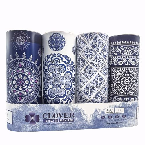 Car Tissues with Lotion, car Tissues Holder for Car, 4 Packs Car Tissue Cylinder for Car Cup Holder, Facial Tissues Tube Box, Travel Tissues