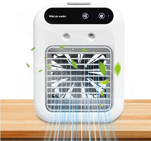 Ventilatore nebulizzatore da tavolo, umidificatore ricaricabile con USB, dispositivo di raffreddamento silenzioso per interni, esterni e viaggi, per camera da letto, soggiorno
