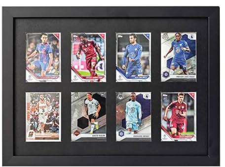 Wand-Memorabilia-Vitrine, Baseball, Sport- und Sammelkartenständer, für 8 Karten, geeignet für Fußball, Basketball und Hockey